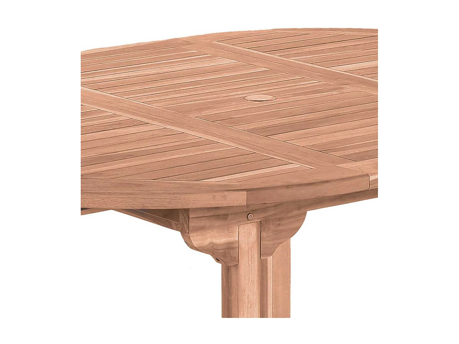 Ausziehbarer Gartentisch aus Teak Massivholz rund