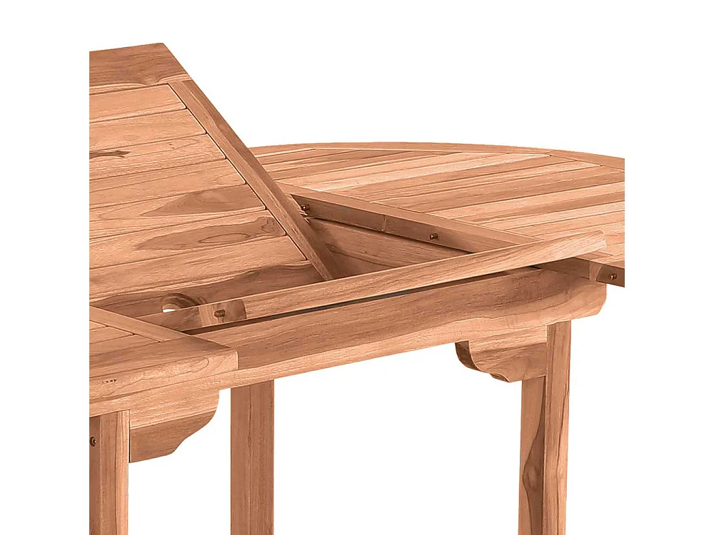 Ausziehbarer Gartentisch aus Teak Massivholz rund