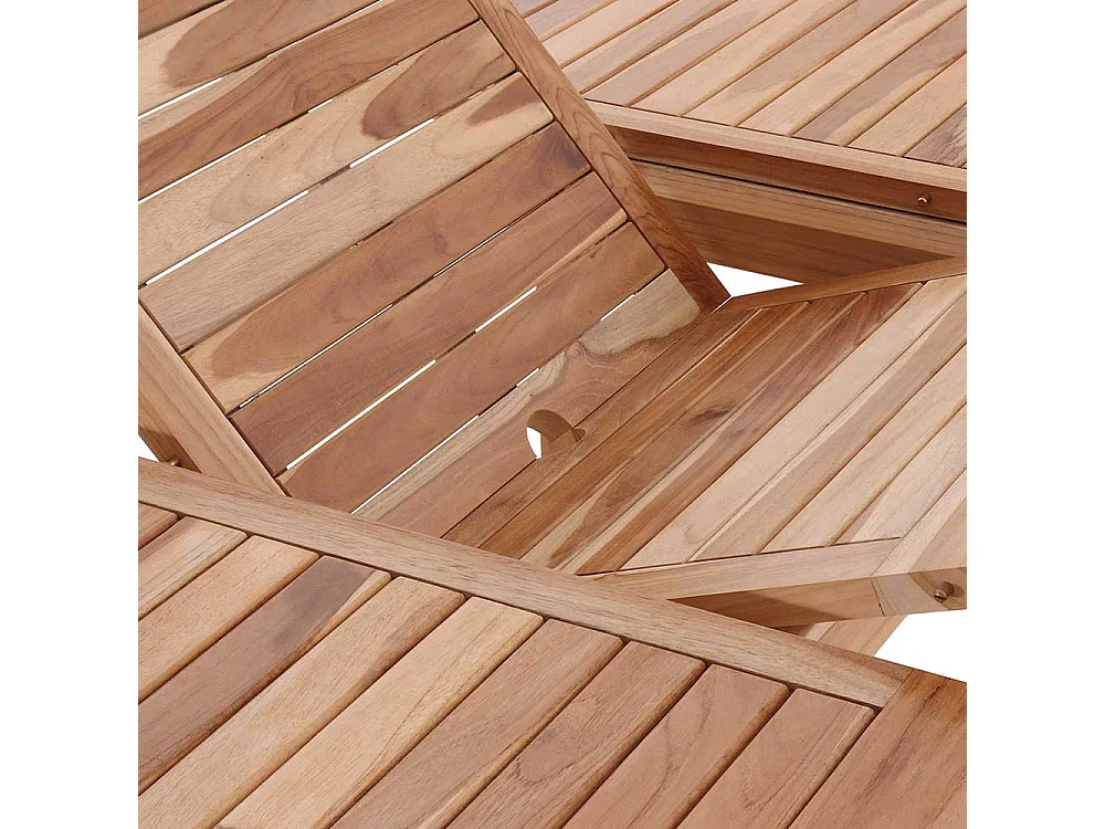 Ausziehbarer Gartentisch aus Teak Massivholz rund