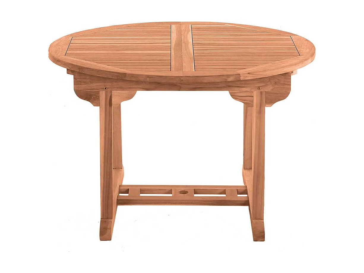 Ausziehbarer Gartentisch aus Teak Massivholz rund