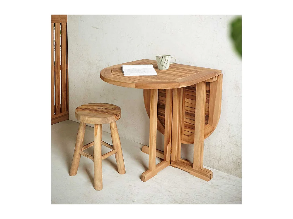 Gartentisch klappbar aus Teak Massivholz 75 cm hoch