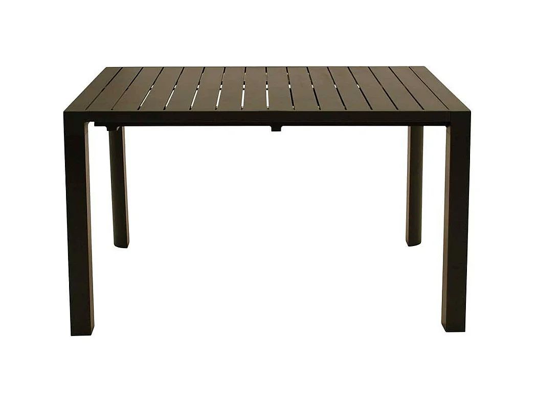 Aluminium Terrassentisch in Dunkelgrau Front Butterflyauszug