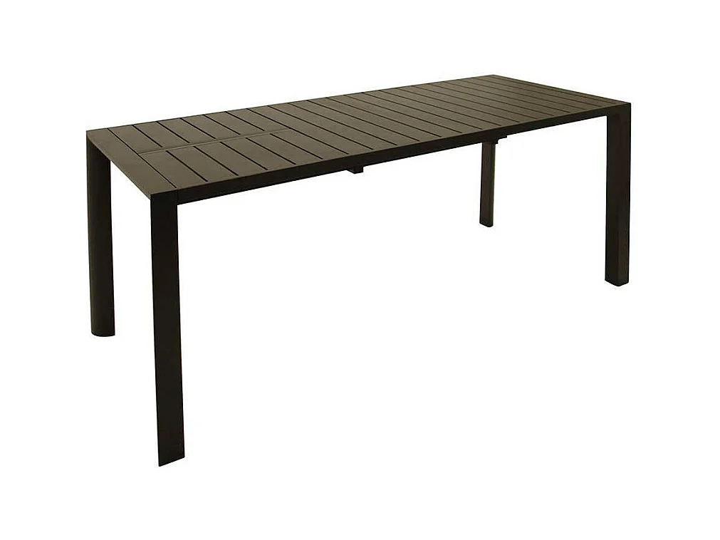 Aluminium Terrassentisch in Dunkelgrau Front Butterflyauszug