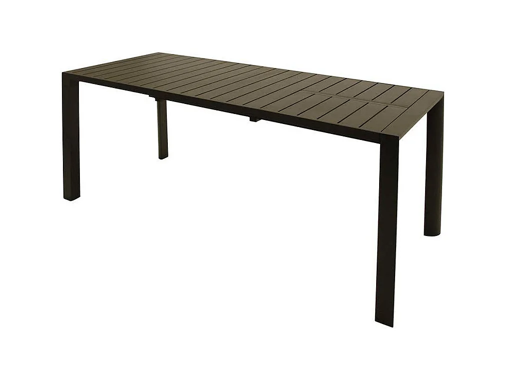 Aluminium Terrassentisch in Dunkelgrau Front Butterflyauszug