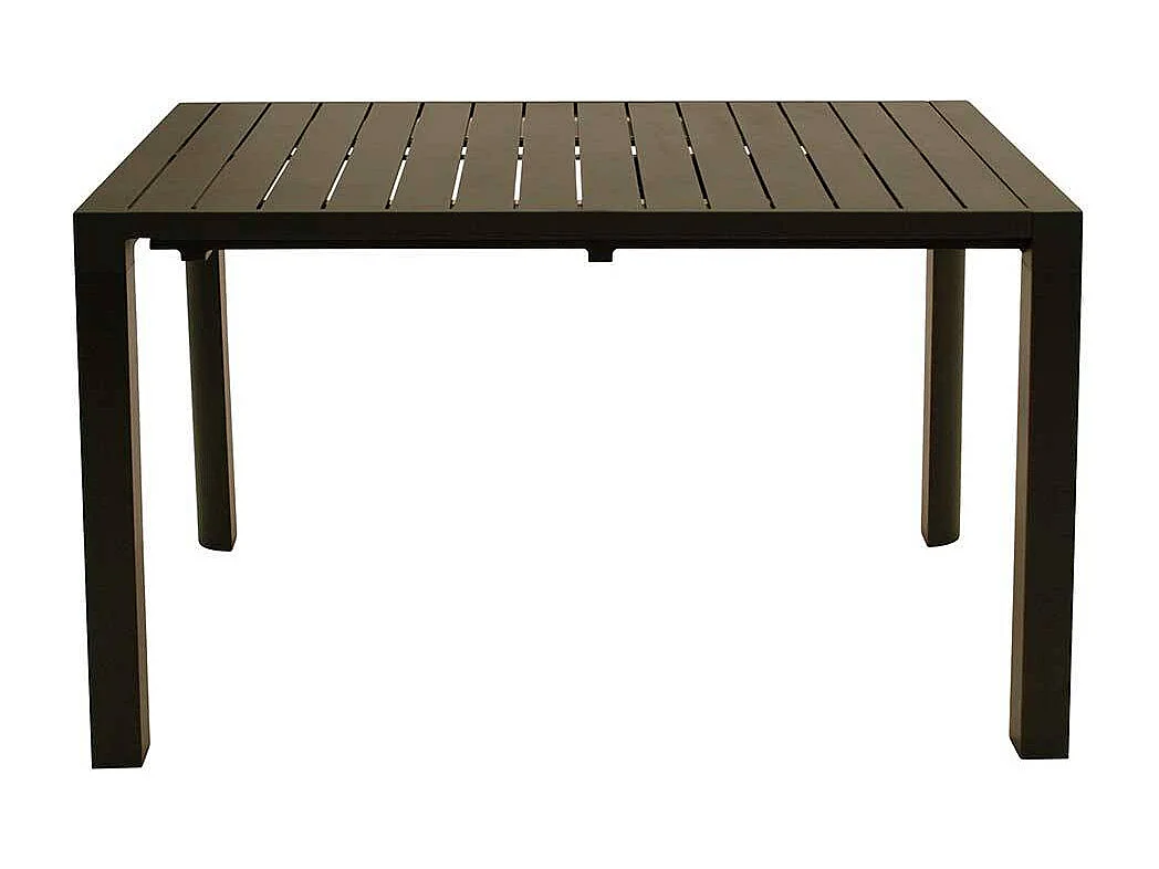 Aluminium Terrassentisch in Dunkelgrau Front Butterflyauszug