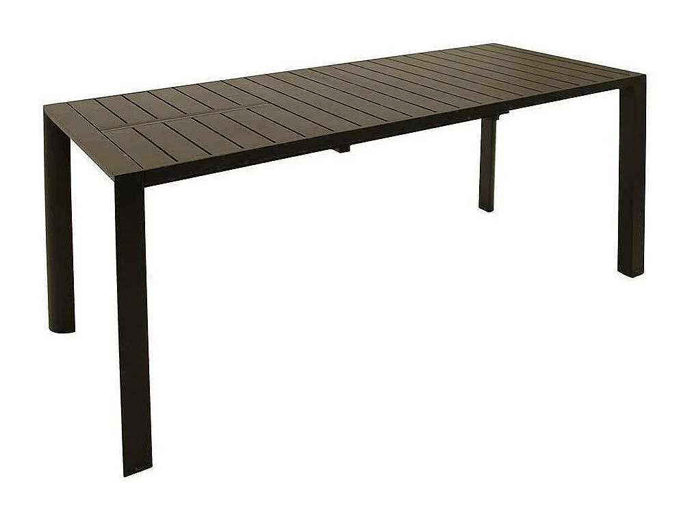 Aluminium Terrassentisch in Dunkelgrau Front Butterflyauszug