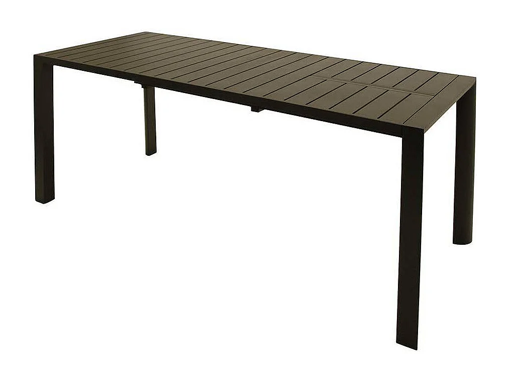 Aluminium Terrassentisch in Dunkelgrau Front Butterflyauszug