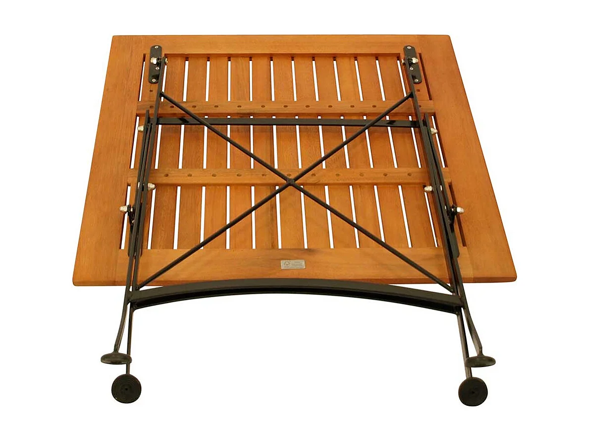 Biergarten Klapptisch aus Eukalyptusholz Vierfußgestell aus Metall