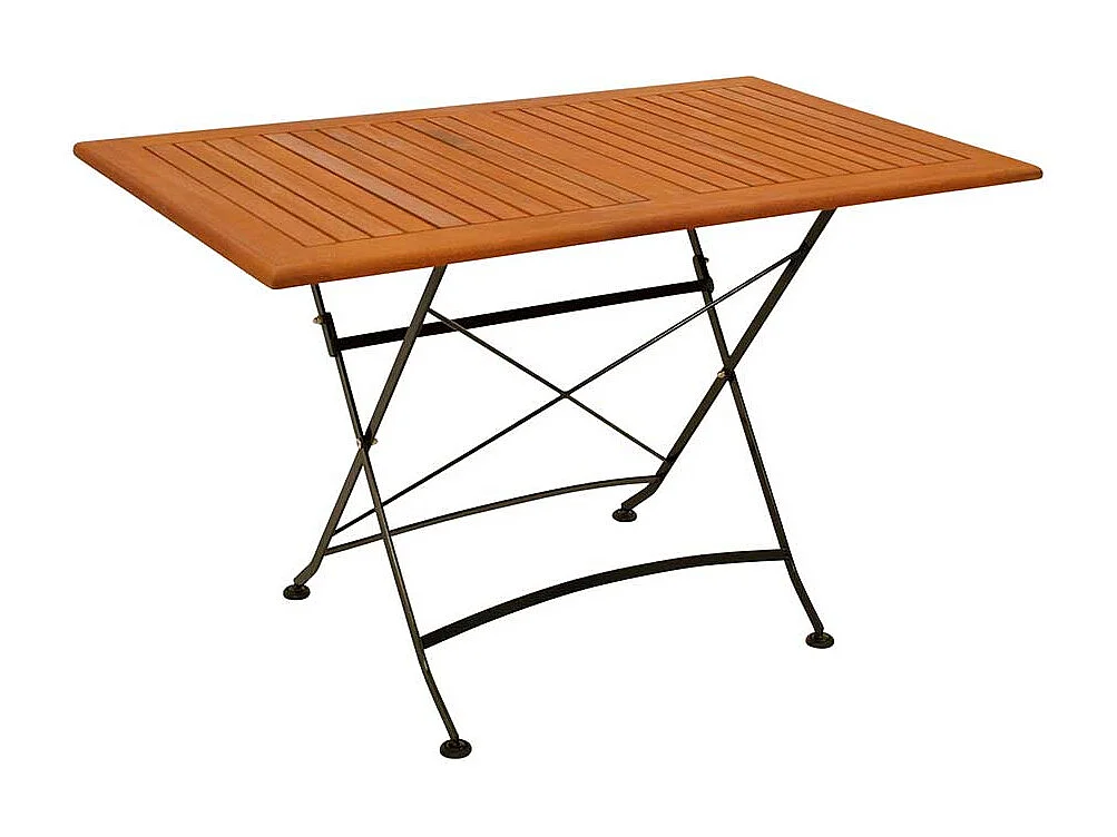 Biergarten Klapptisch aus Eukalyptusholz Vierfußgestell aus Metall