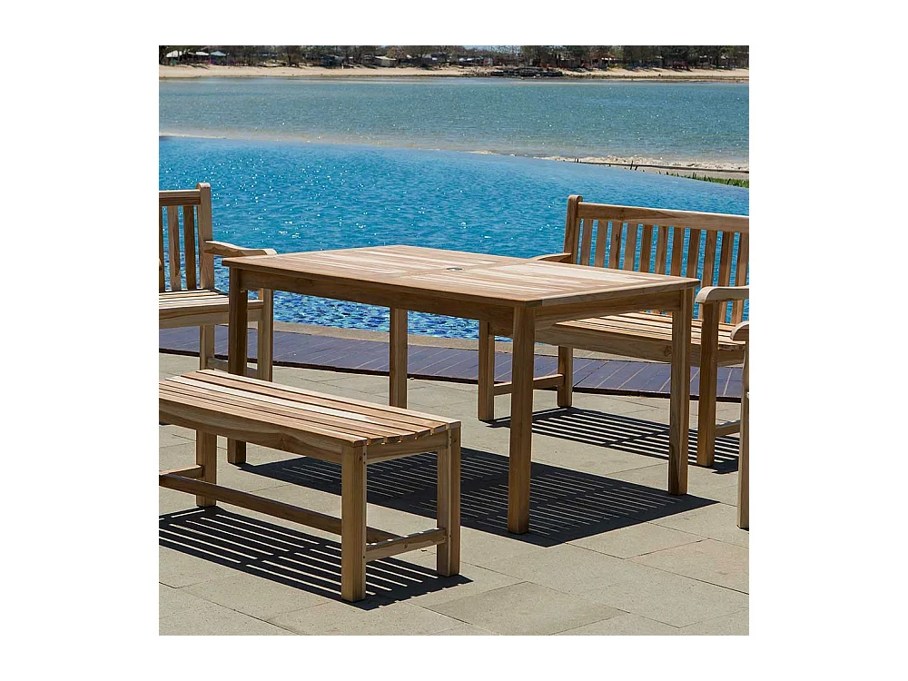 Holzgartentisch 150 cm breit Teak massiv