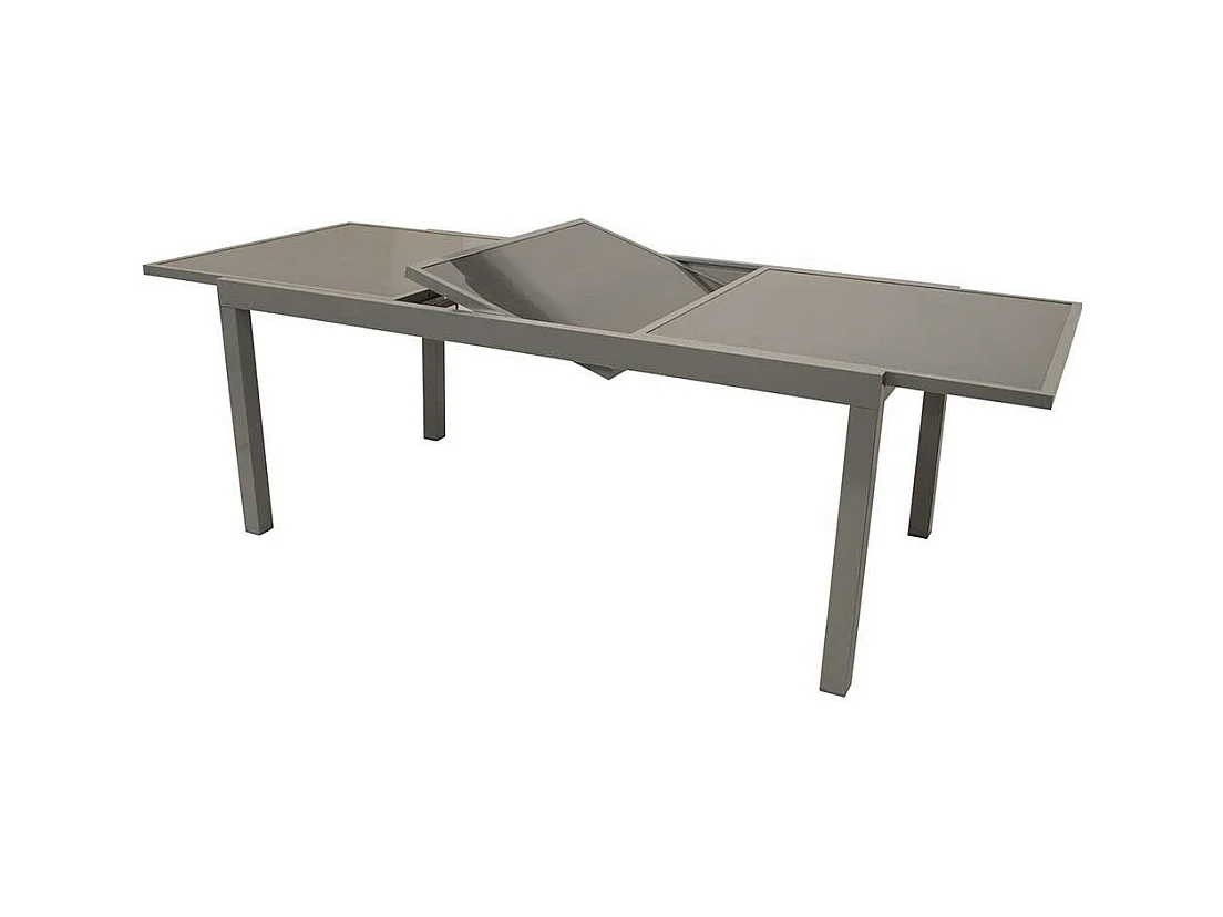 Terrassen Esstisch aus Aluminium Glas