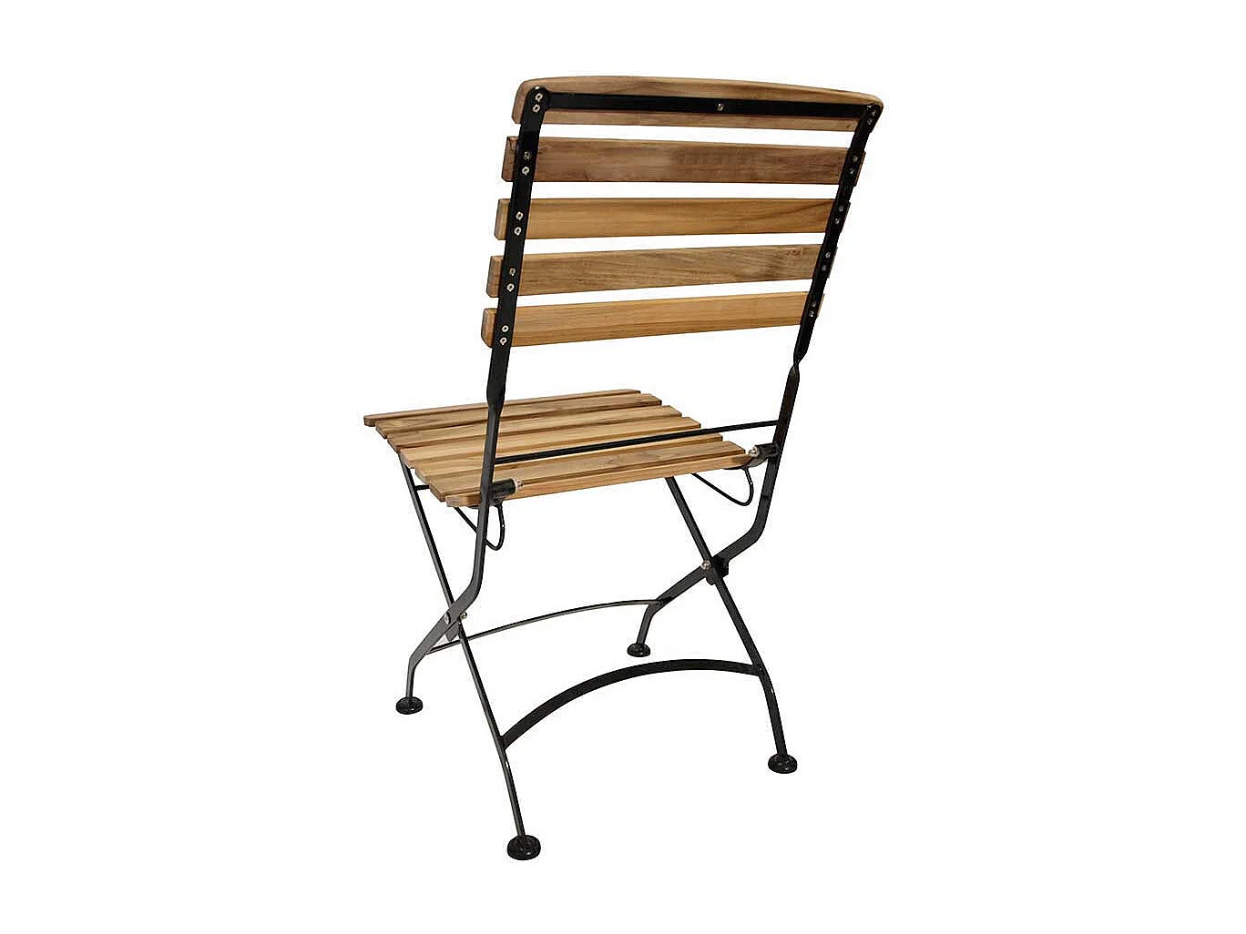 Gartenklappstühle aus Teak Massivholz und Stahl (2er Set)