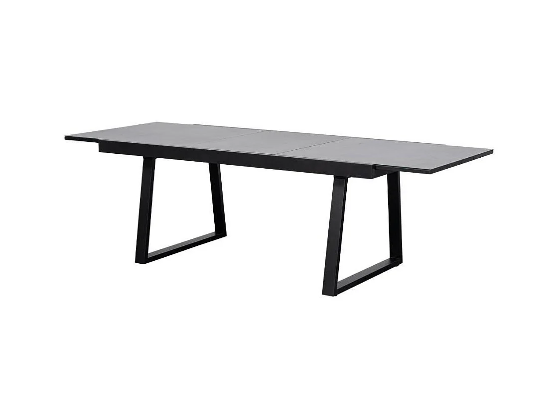 Ausziehtisch Esstisch in Anthrazit mit Trapezgestell