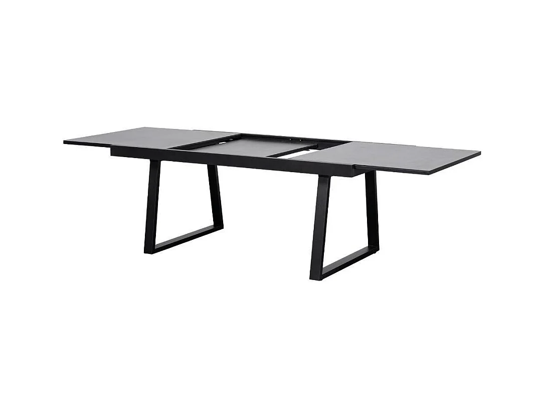 Ausziehtisch Esstisch in Anthrazit mit Trapezgestell