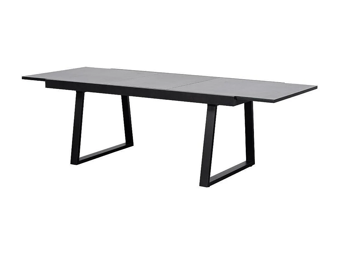 Ausziehtisch Esstisch in Anthrazit mit Trapezgestell