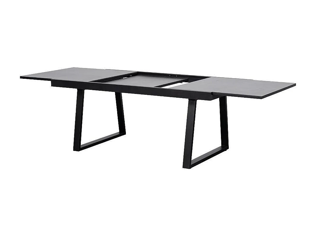 Ausziehtisch Esstisch in Anthrazit mit Trapezgestell
