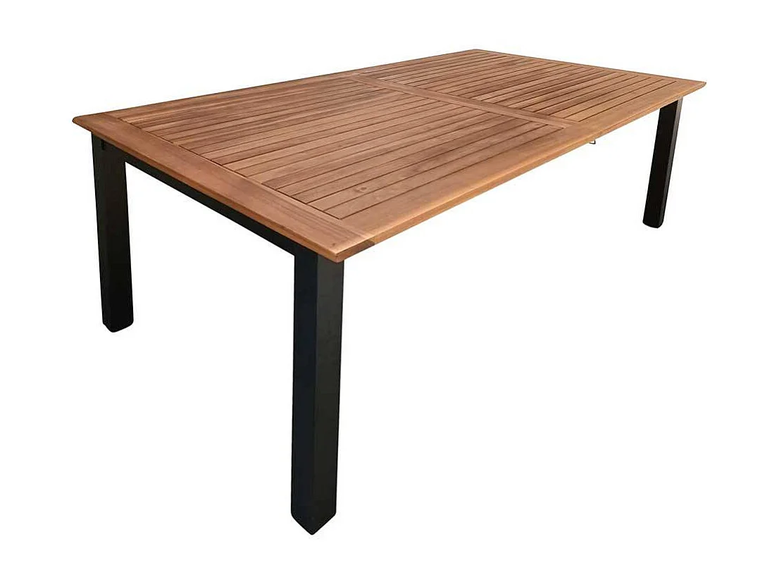 Outdoor Ausziehtisch aus Akazie Massivholz pulverbeschichtetem Aluminium