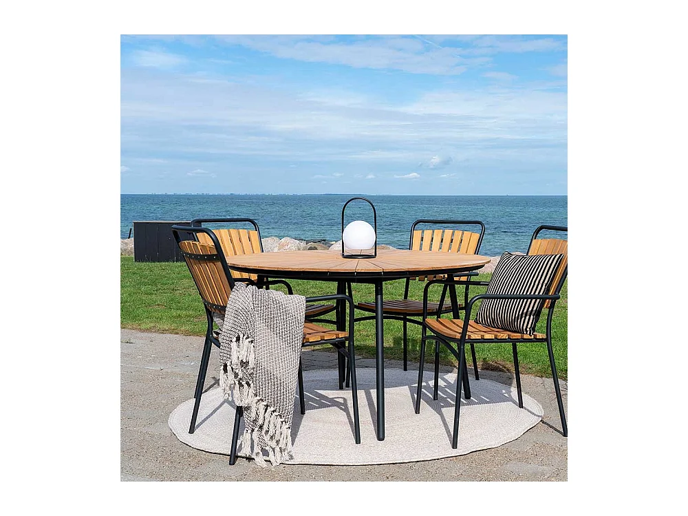 Gartentisch Garten Esstisch aus Teak Massivholz und Metall