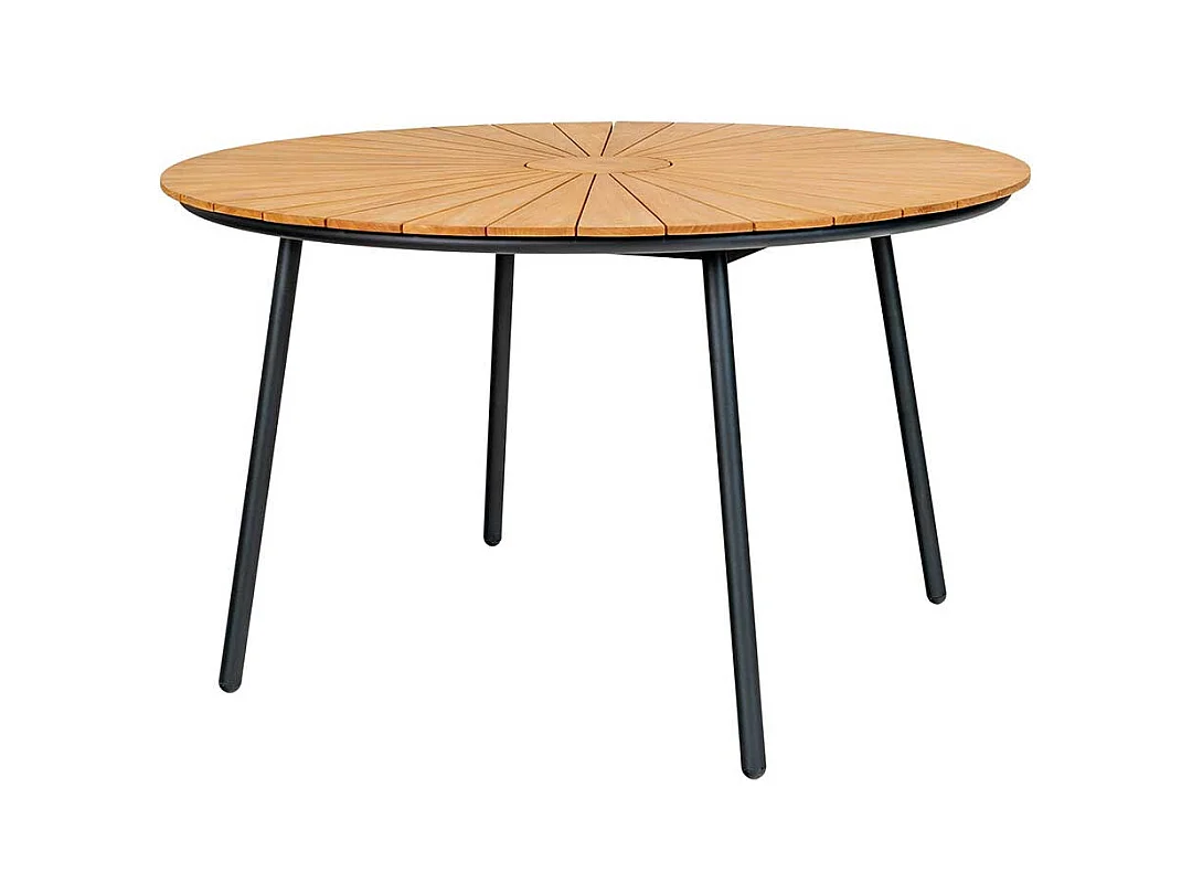 Gartentisch Garten Esstisch aus Teak Massivholz und Metall