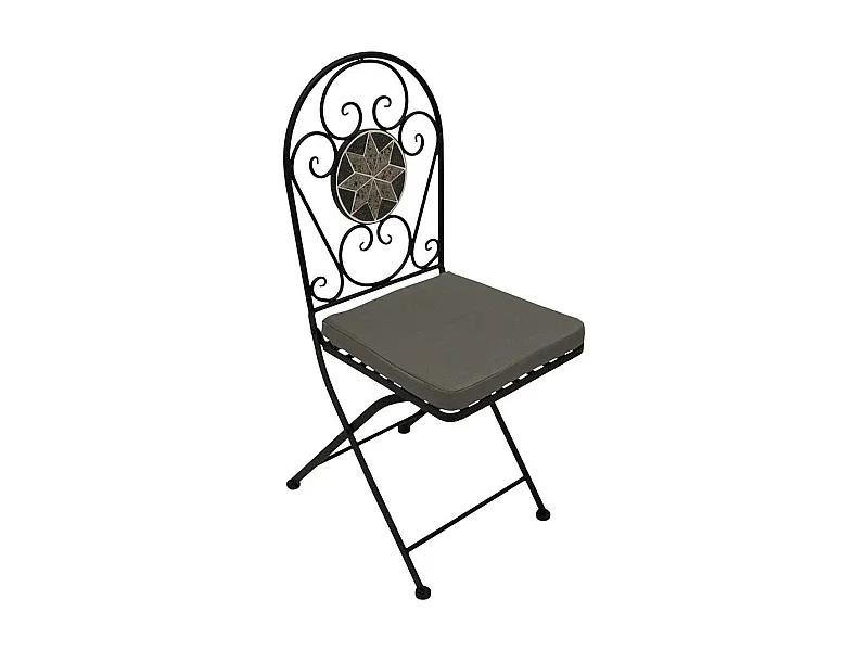 Balkonstuhl Set im Retrostil Gestell aus Metall (2er Set)