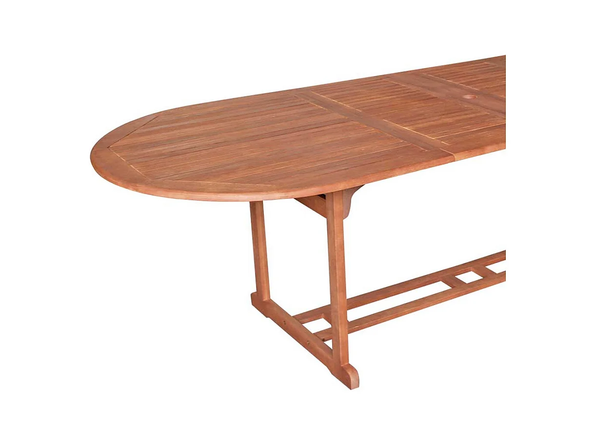 Ausziehbarer Gartentisch aus Eukalyptusholz massiv oval