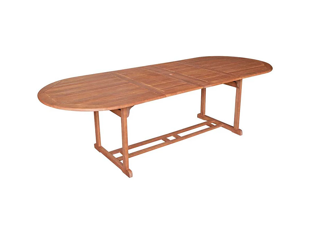 Ausziehbarer Gartentisch aus Eukalyptusholz massiv oval