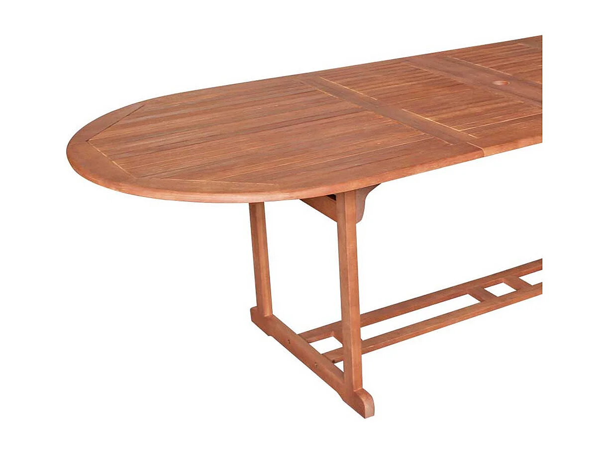 Ausziehbarer Gartentisch aus Eukalyptusholz massiv oval