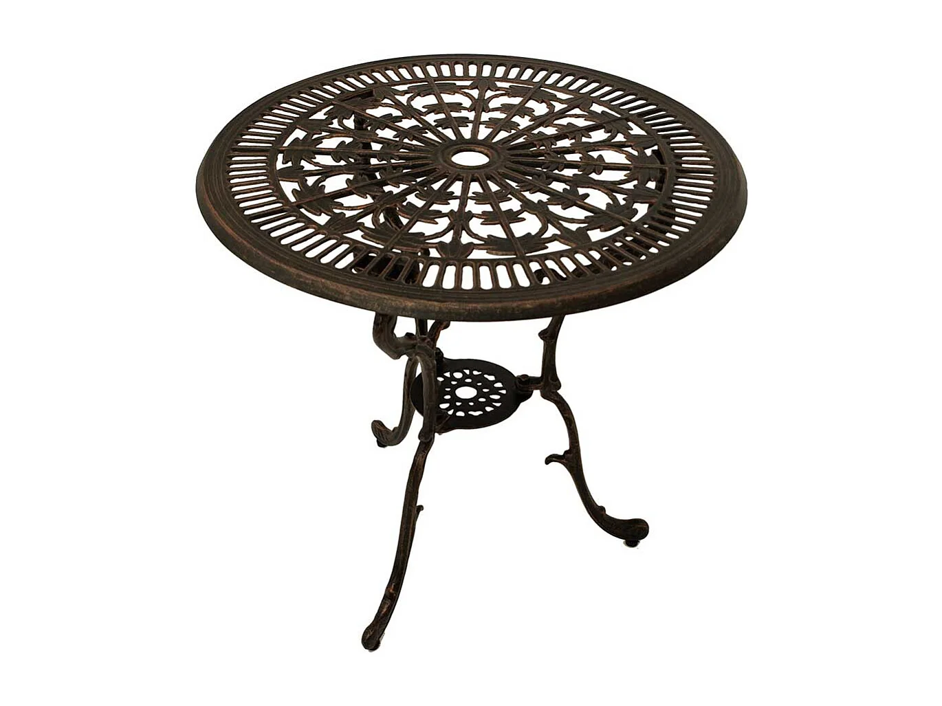 Runder Gartentisch in Bronzefarben Aluminium