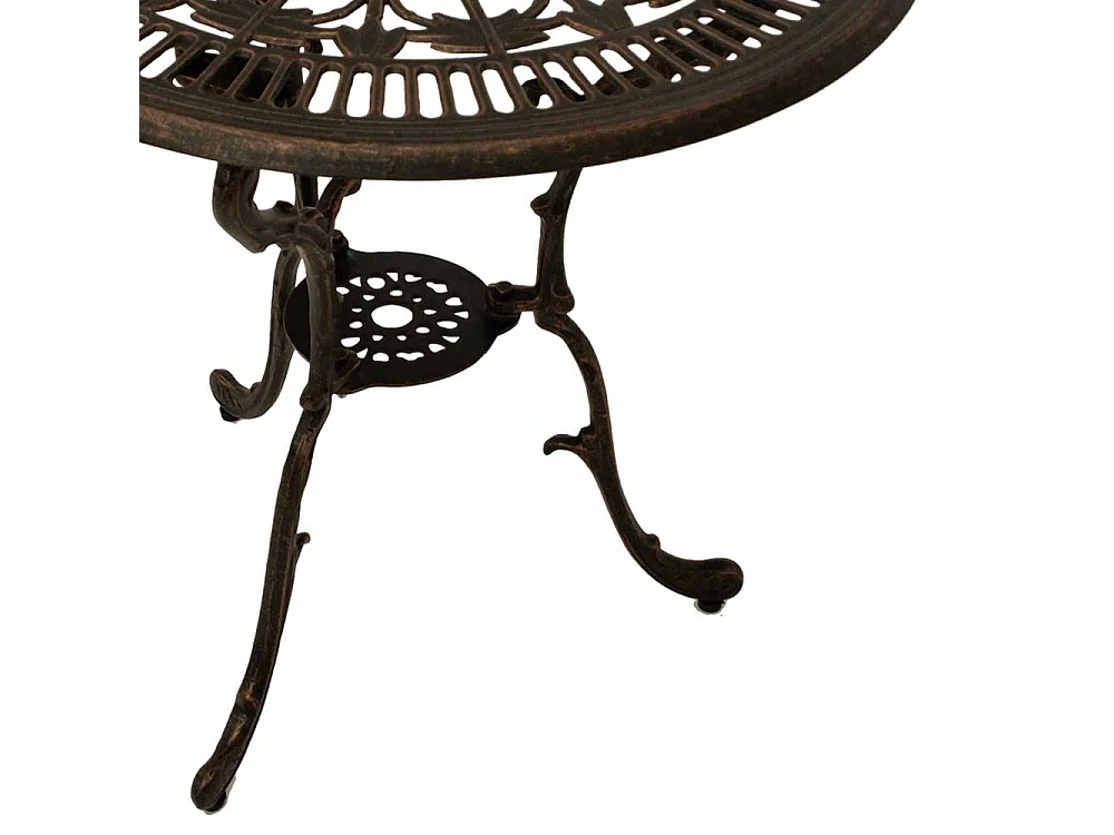 Runder Gartentisch in Bronzefarben Aluminium