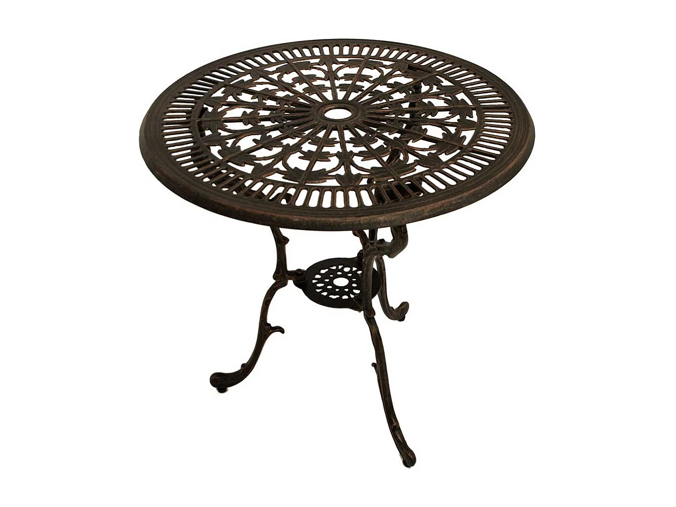 Runder Gartentisch in Bronzefarben Aluminium