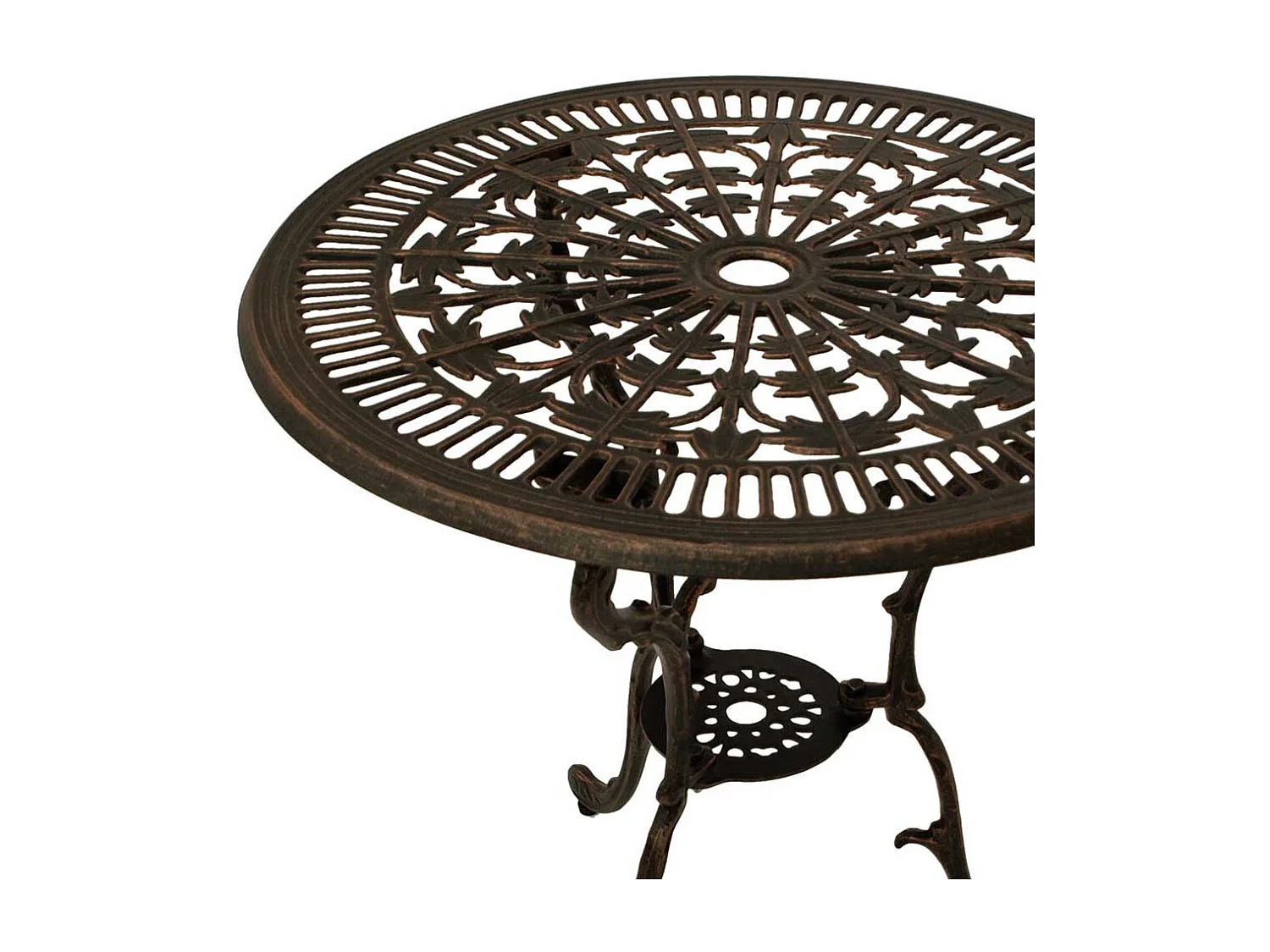 Runder Gartentisch in Bronzefarben Aluminium