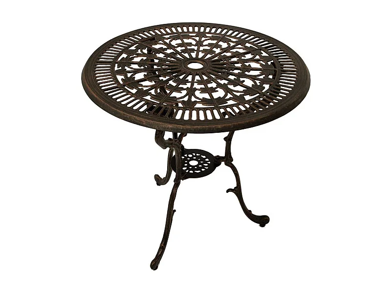 Runder Gartentisch in Bronzefarben Aluminium