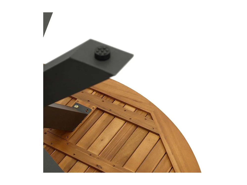 Terrassentisch rund aus Akazie Massivholz und Stahl Spider Gestell