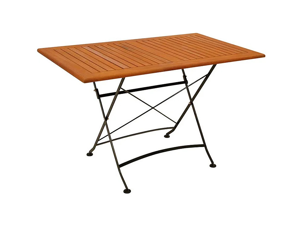 Biergarten Klapptisch aus Eukalyptusholz Vierfußgestell aus Metall