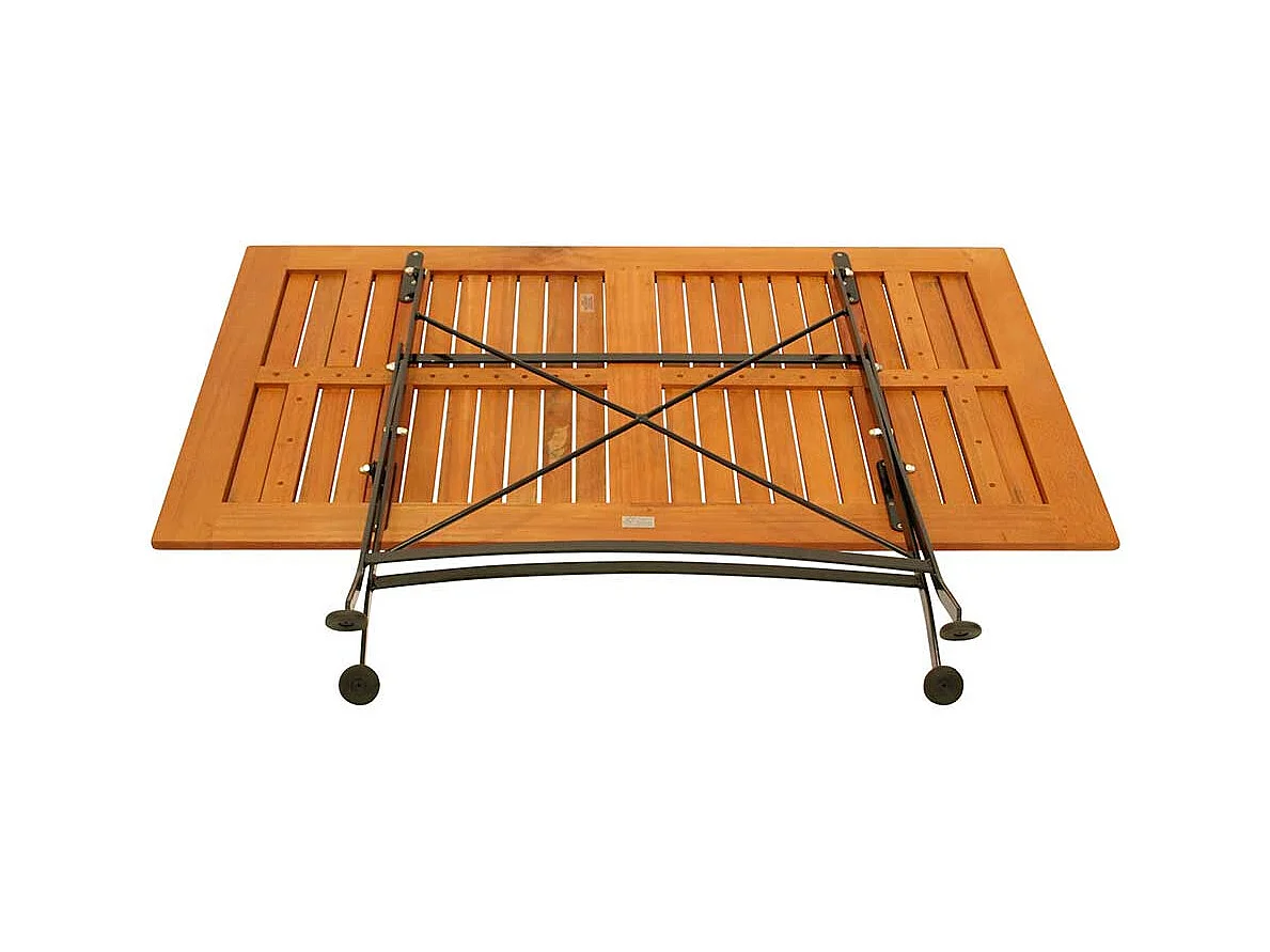 Biergarten Klapptisch aus Eukalyptusholz Vierfußgestell aus Metall