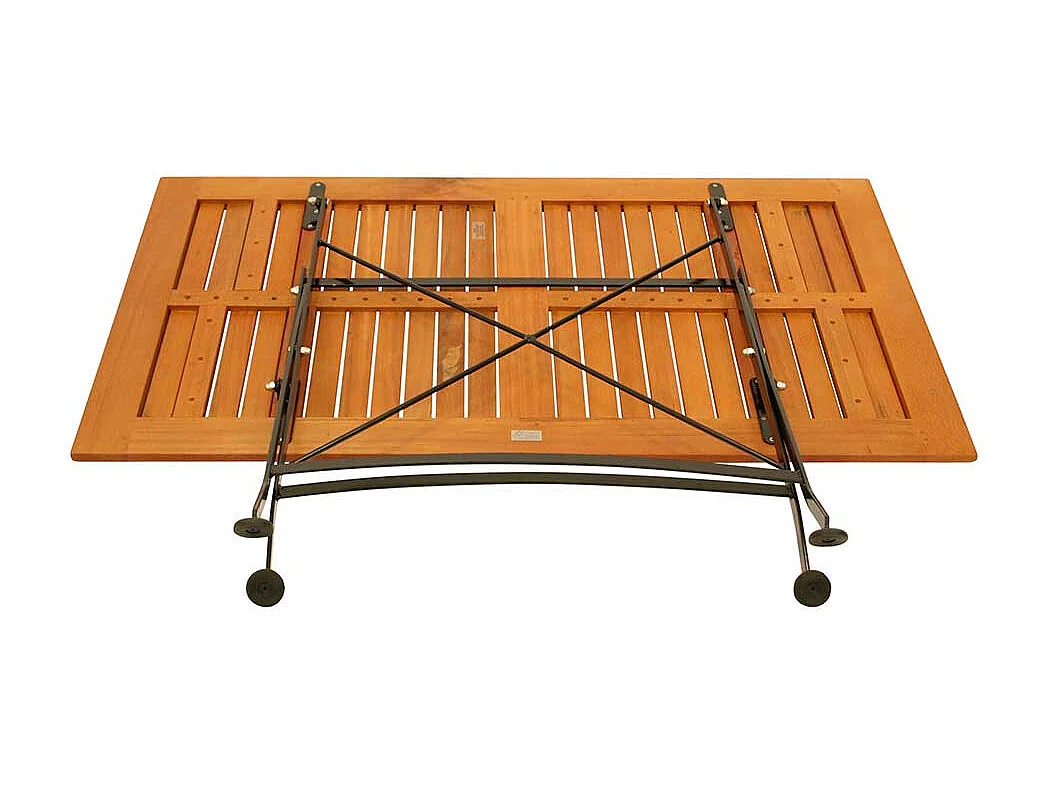 Biergarten Klapptisch aus Eukalyptusholz Vierfußgestell aus Metall