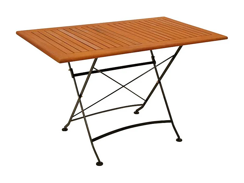 Biergarten Klapptisch aus Eukalyptusholz Vierfußgestell aus Metall