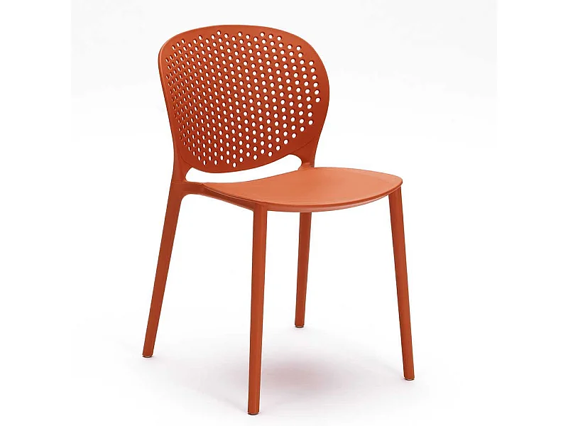 Stapelstuhl in Rot Kunststoff (4er Set)