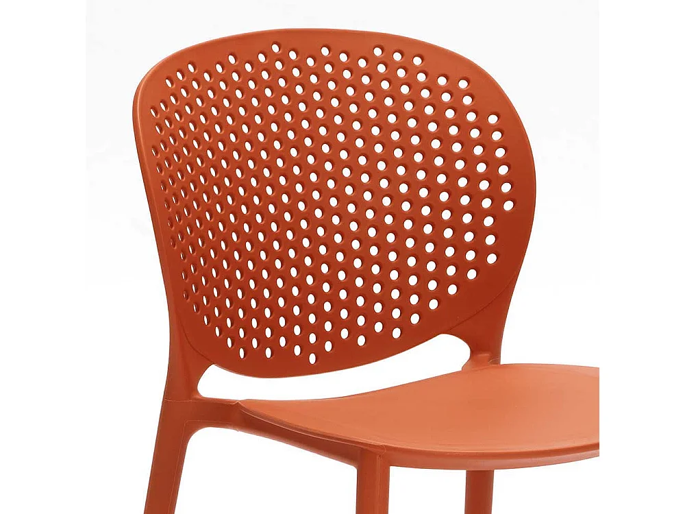 Stapelstuhl in Rot Kunststoff (4er Set)