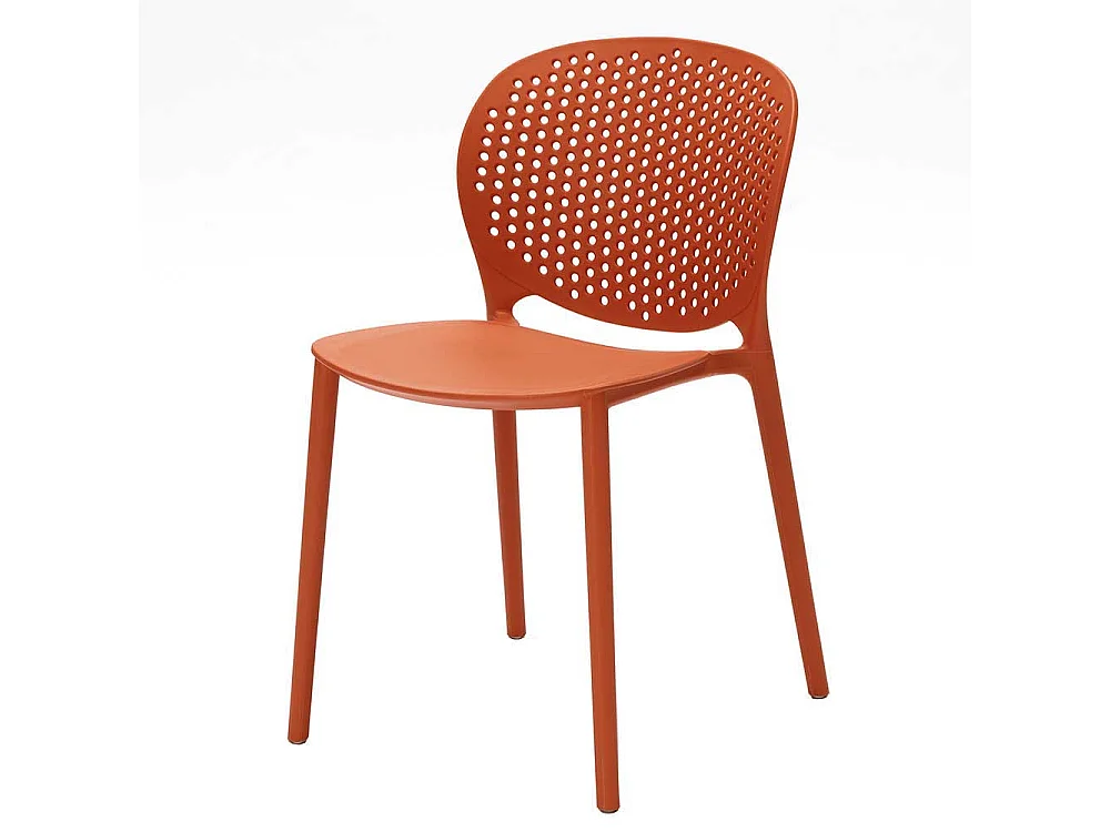 Stapelstuhl in Rot Kunststoff (4er Set)