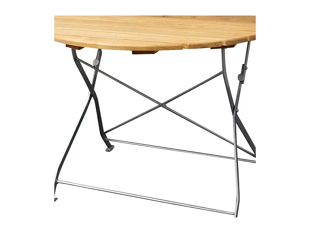 Runder Gartentisch aus Robinie massiv klappbar