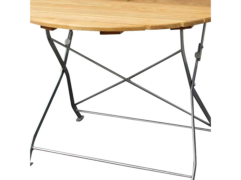 Runder Gartentisch aus Robinie massiv klappbar