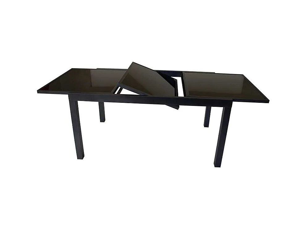 Ausziehtisch für Terrasse Schwarzglasplatte