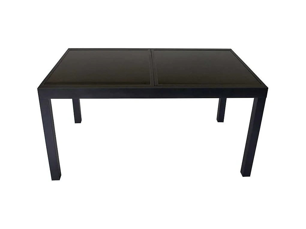 Ausziehtisch für Terrasse Schwarzglasplatte