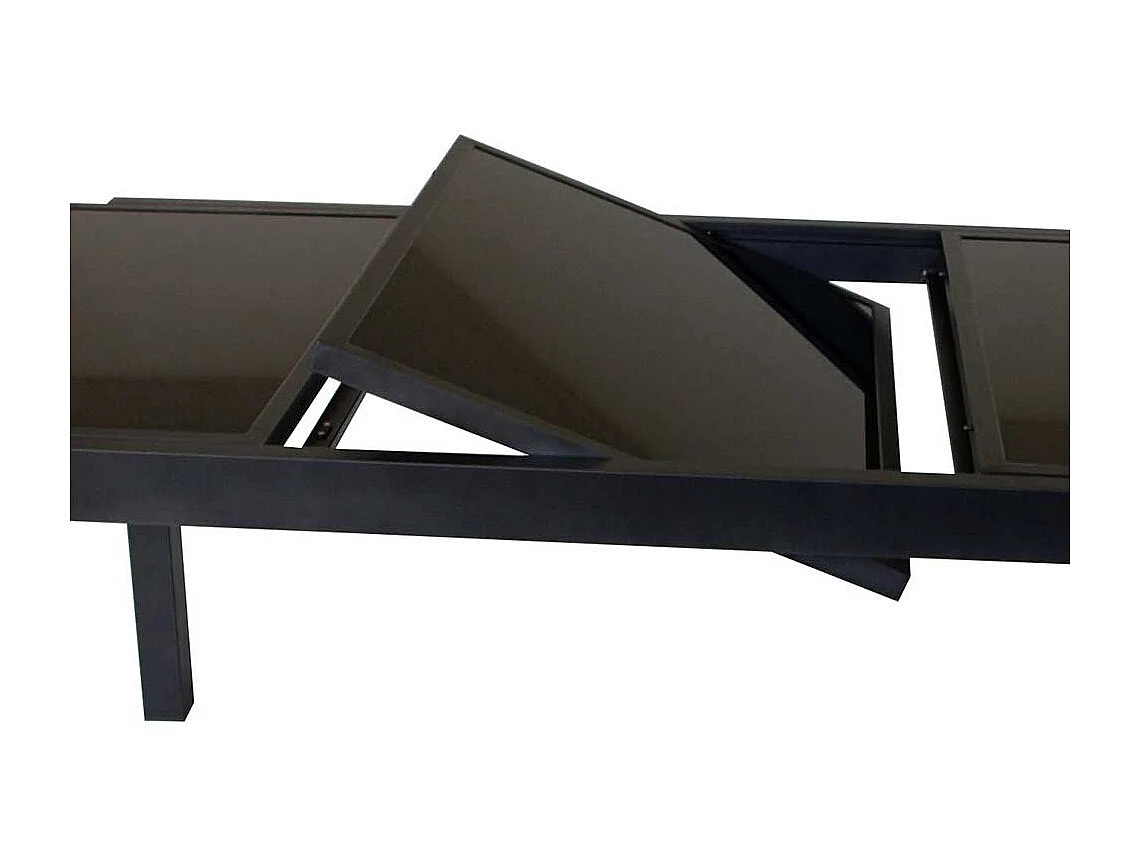 Ausziehtisch für Terrasse Schwarzglasplatte