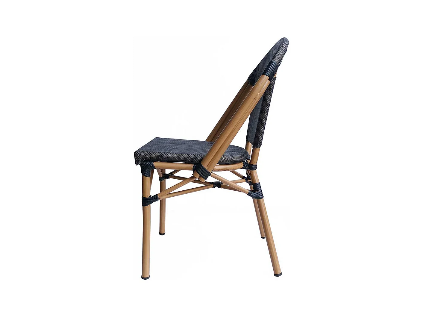 Balkonstühle in Schwarzbraun und Beige Retrostil (2er Set)