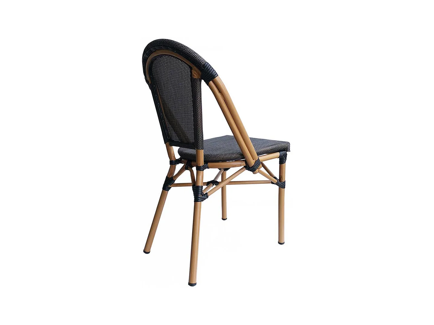 Balkonstühle in Schwarzbraun und Beige Retrostil (2er Set)