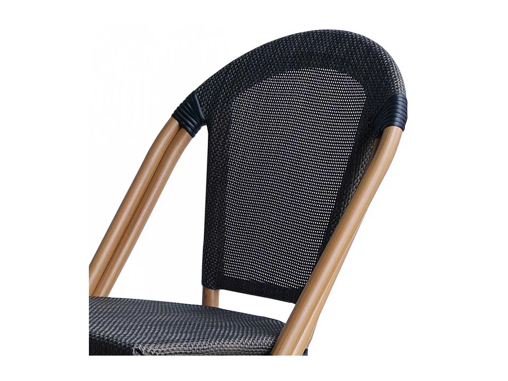 Balkonstühle in Schwarzbraun und Beige Retrostil (2er Set)