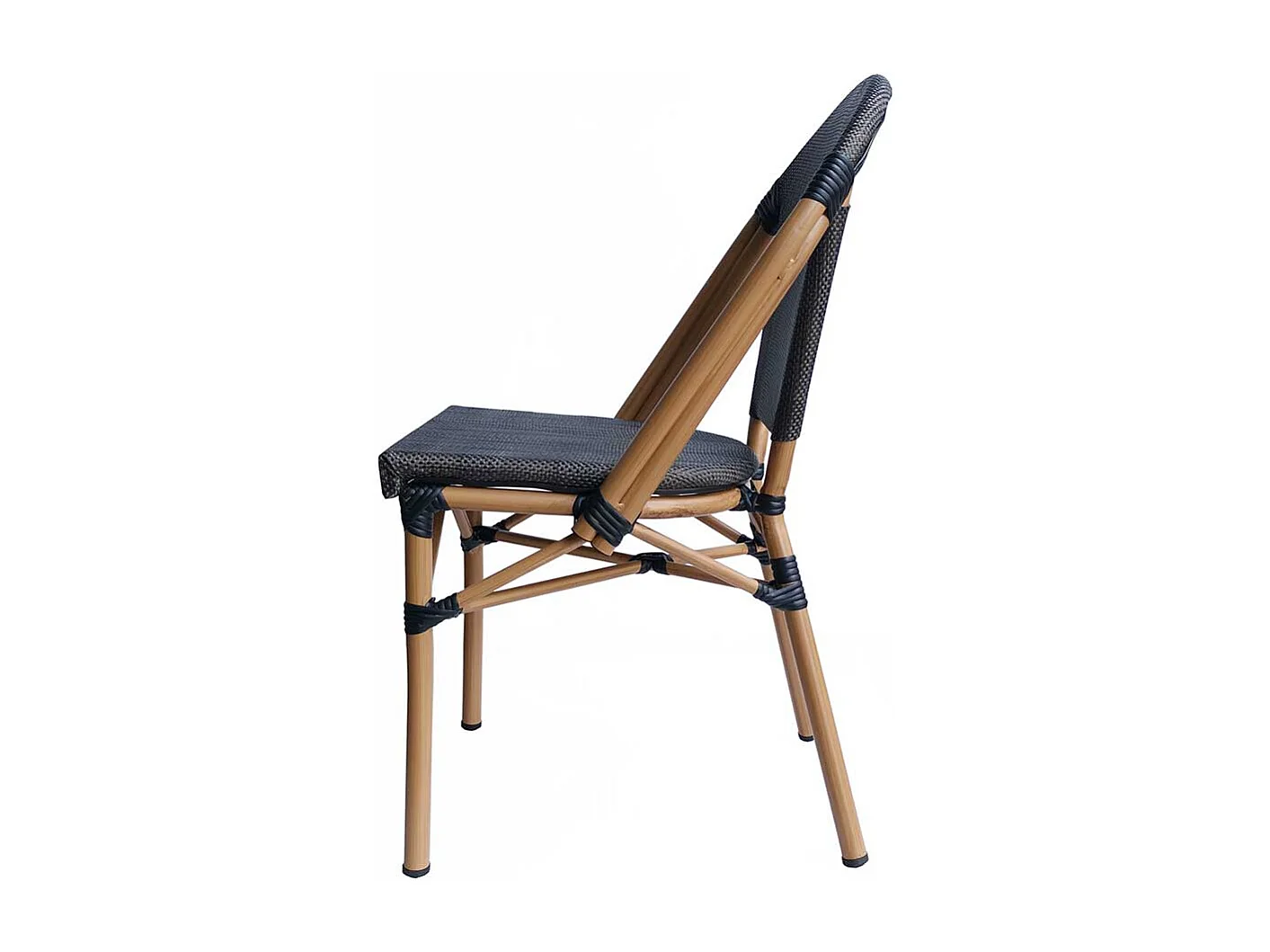 Balkonstühle in Schwarzbraun und Beige Retrostil (2er Set)