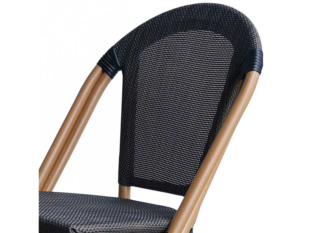 Balkonstühle in Schwarzbraun und Beige Retrostil (2er Set)